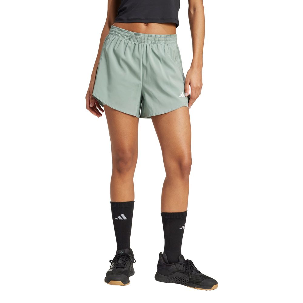Foto 2 | Shorts Aeroready 2 En 1 Adidas Verde Mujer