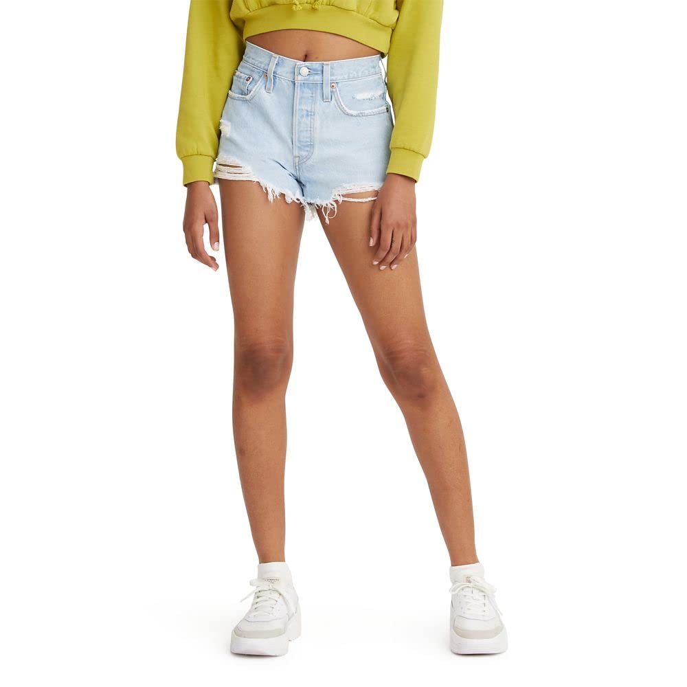 Pantalones Cortos Levi's 501 Original Ojai Para Mujer, Color Índigo Claro, Talla 29 - Venta Internacional.