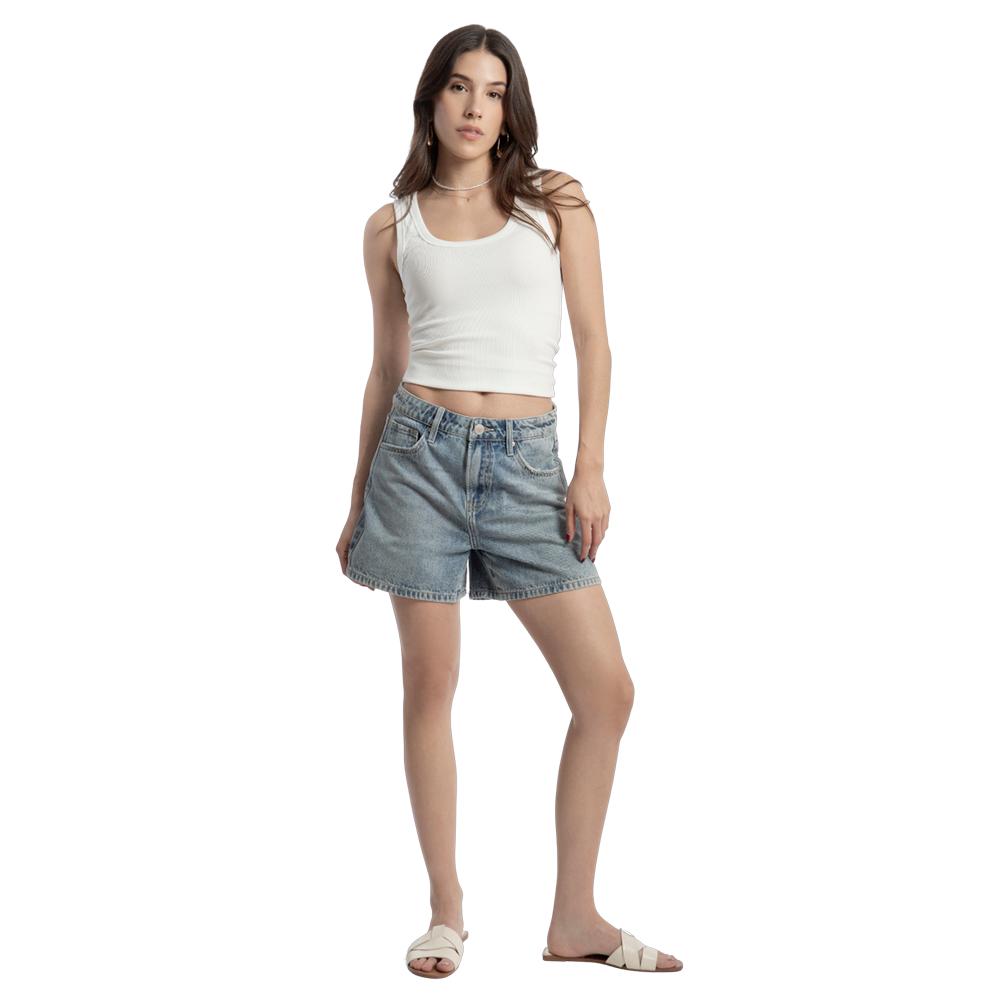 Foto 5 pulgar | Short Loose Mom Mujer Balam Bl6924 Azul