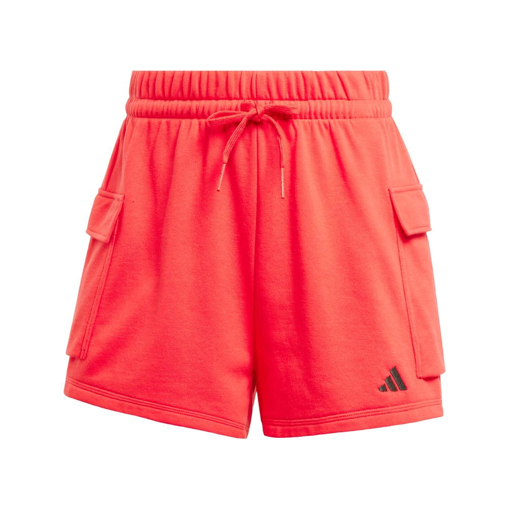 Foto 2 pulgar | Shorts Essentials Small Logo French Terry Cargo Adidas Rojo Mujer