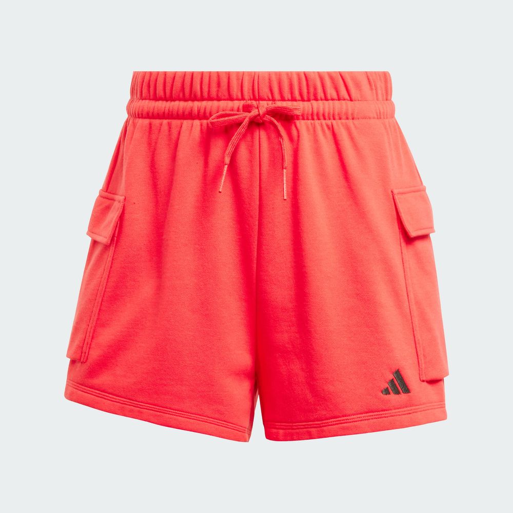 Foto 4 pulgar | Shorts Essentials Small Logo French Terry Cargo Adidas Rojo Mujer