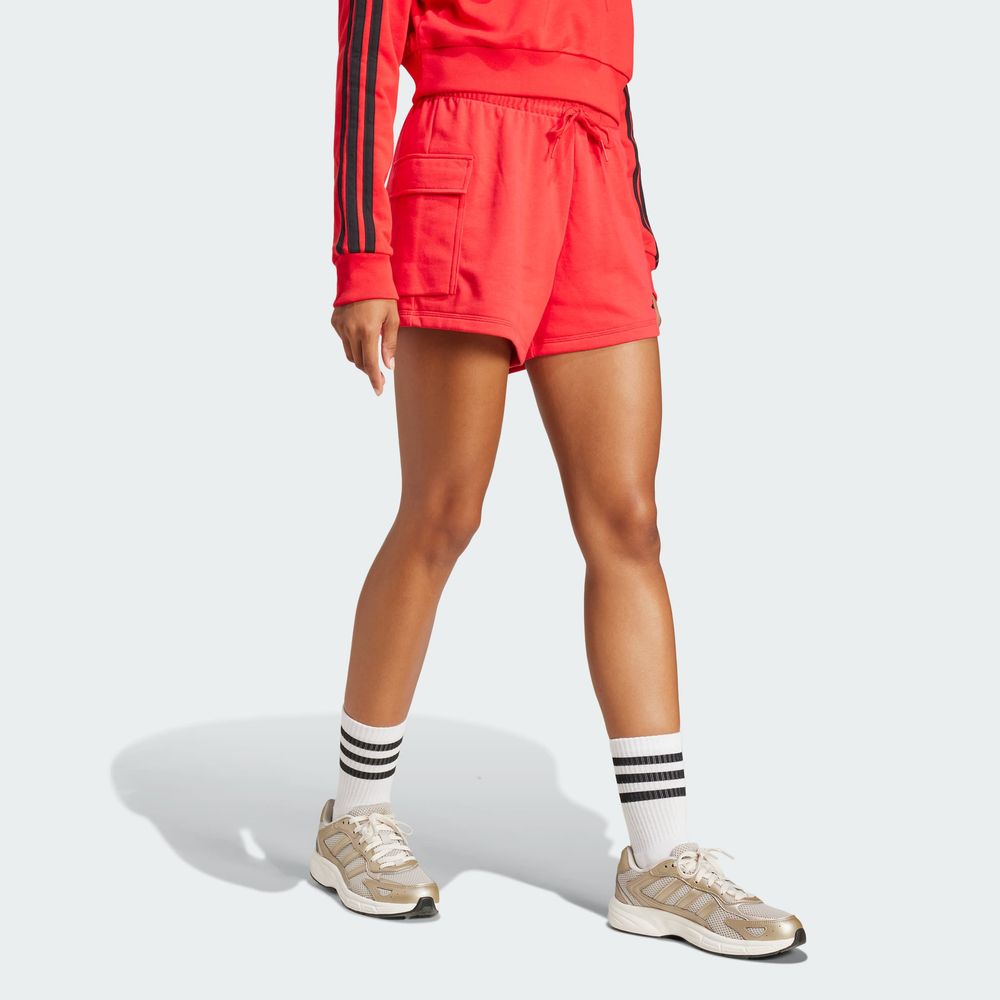 Foto 5 | Shorts Essentials Small Logo French Terry Cargo Adidas Rojo Mujer