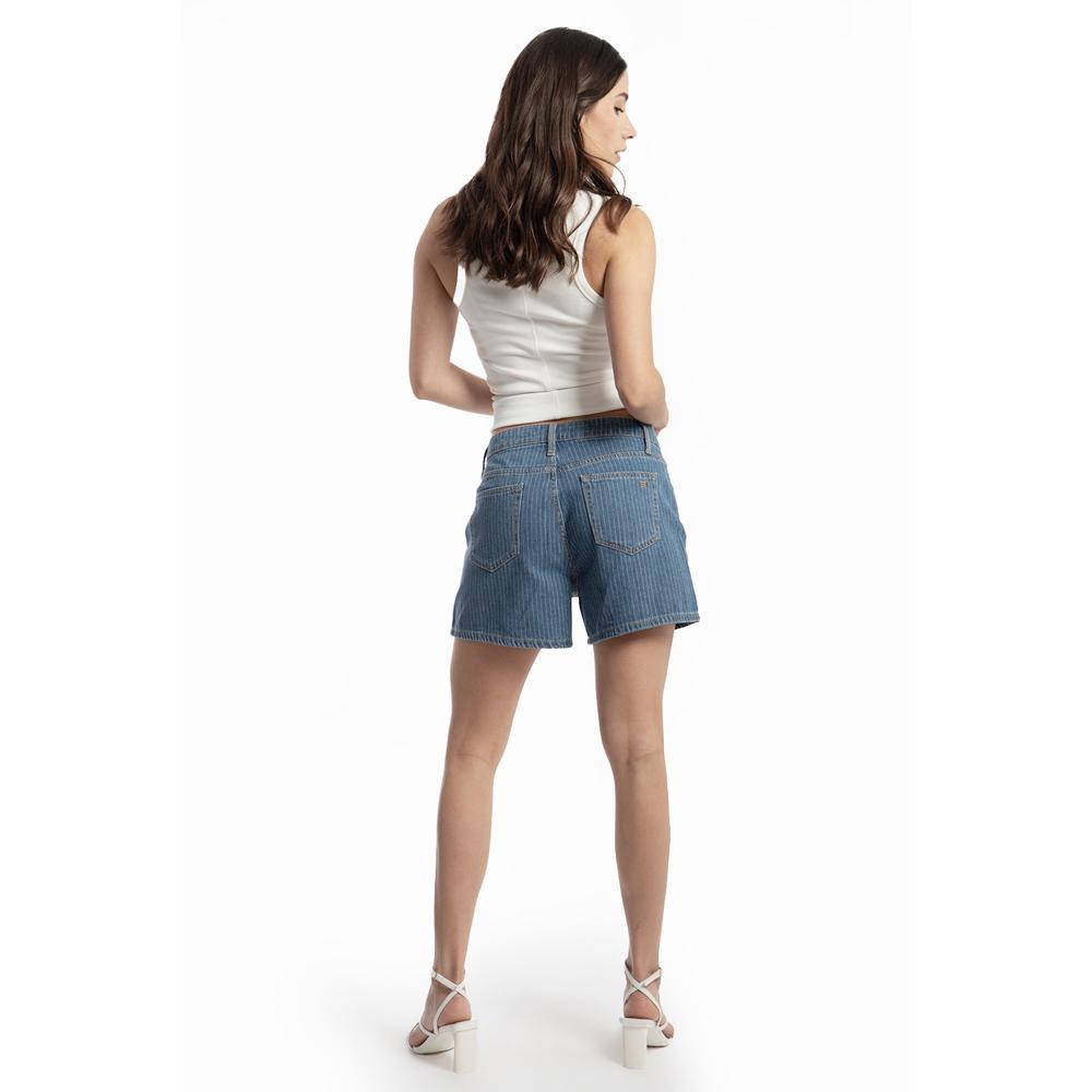 Foto 4 pulgar | Loose Mom Short A Rayas /juvenil, 6933 (mezclilla Tono Medio) Azul