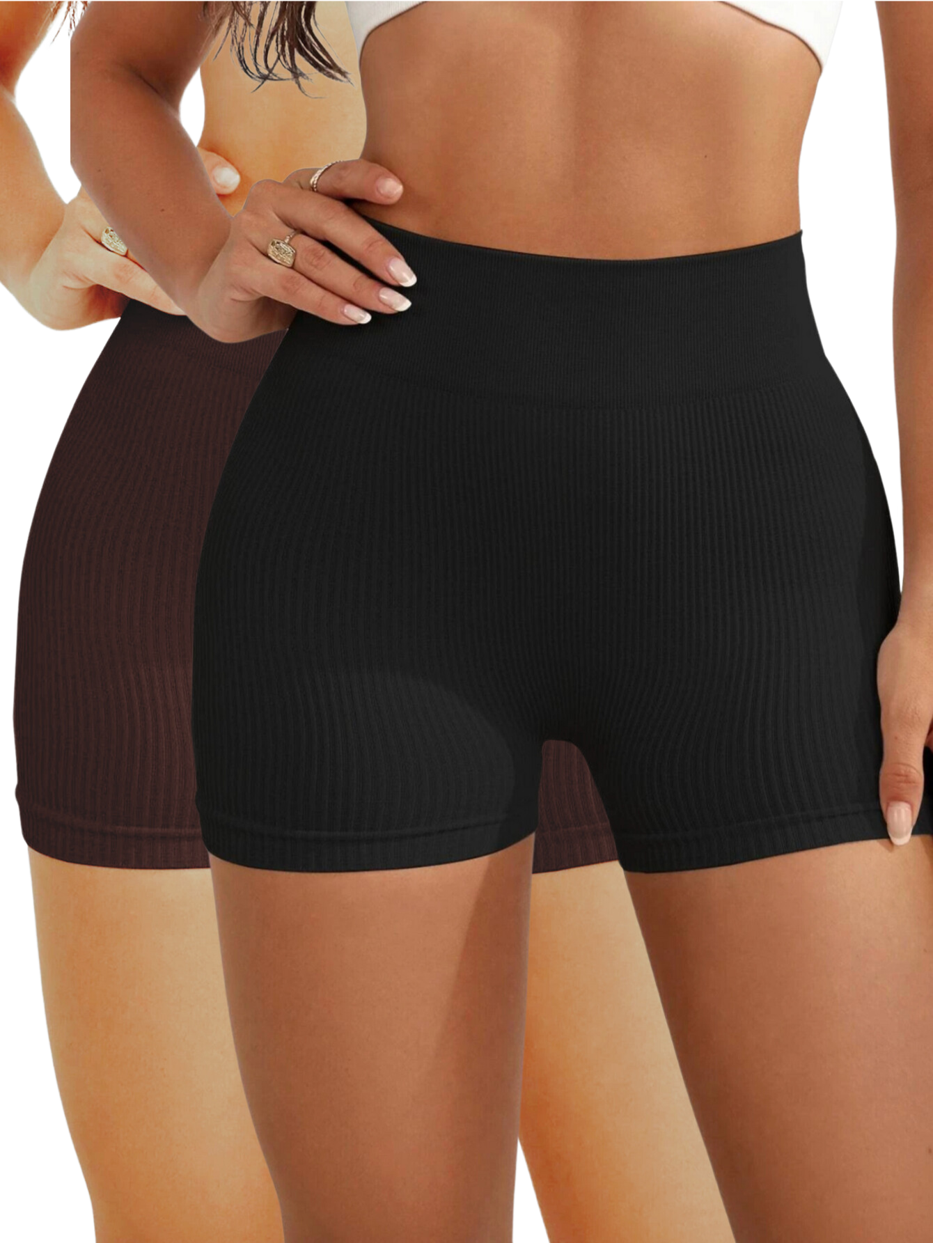 Foto 2 pulgar | Set De 2 Biker Short Mujer Unitalla Shores Deportivos Sh-045-px2 Variedad De Colores Dama Chores Gym