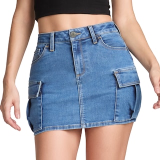Foto 1 | Falda Short Corta Mezclilla Cintura Alta Stretch 9897stme