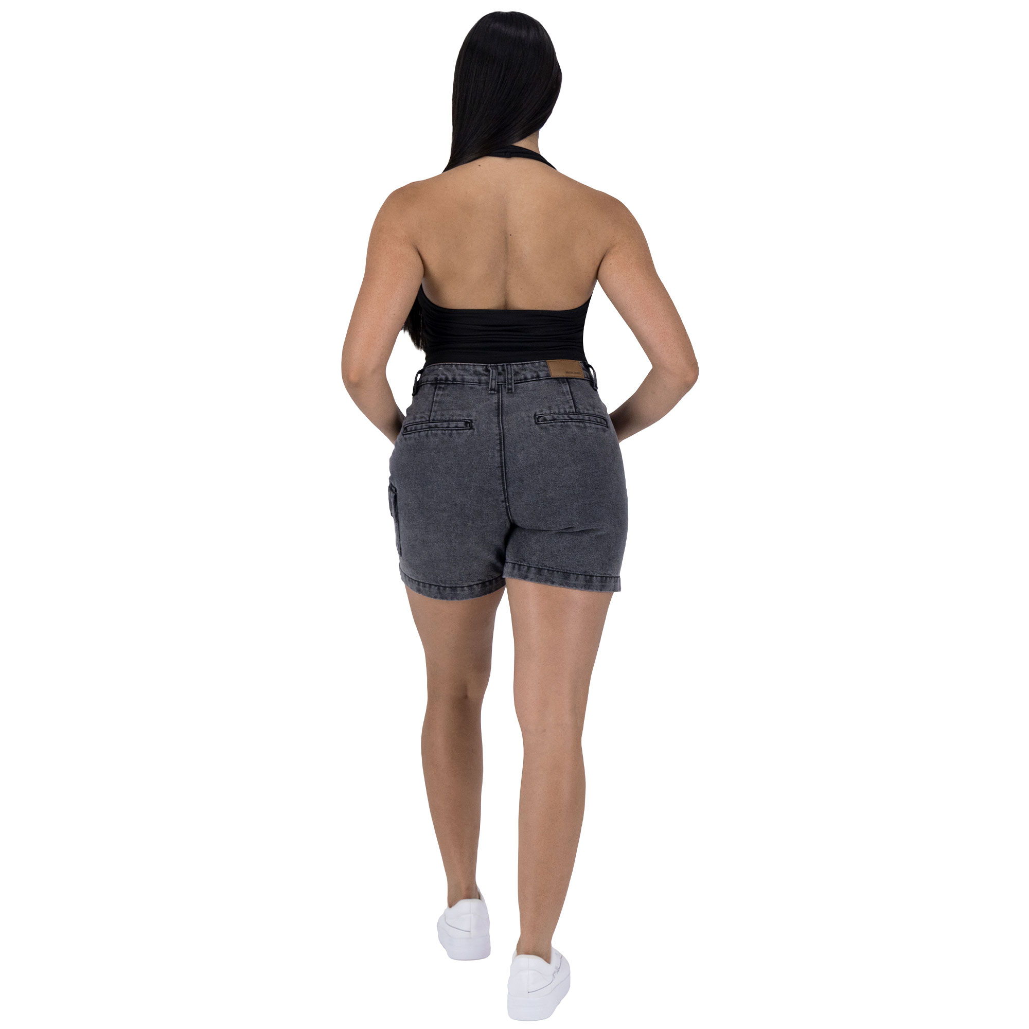 Foto 5 pulgar | Short Britos Jeans Mezclilla Gris 025539 para Mujer