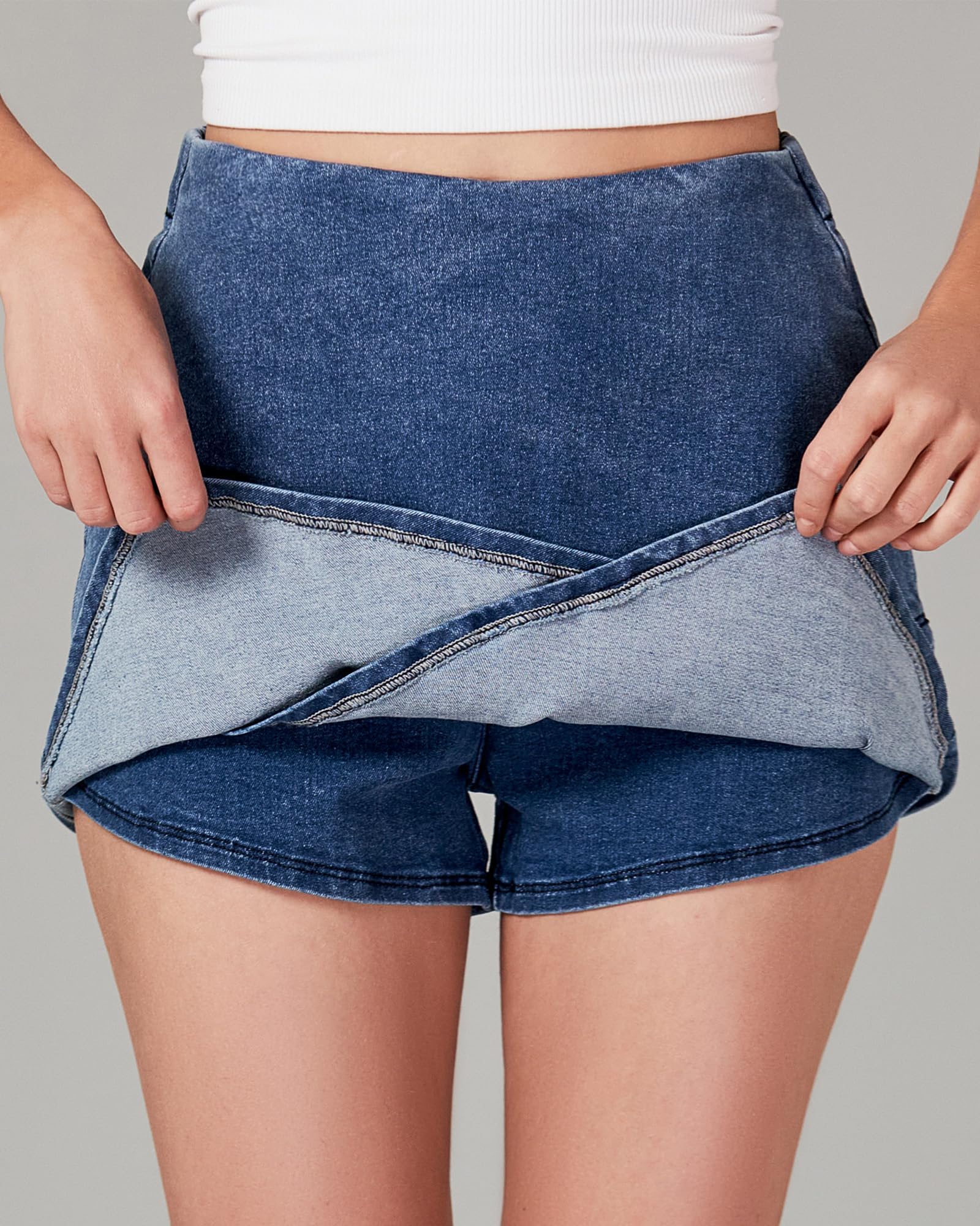 Foto 8 pulgar | Pantalones Cortos De Mezclilla Luvamia, Azul Clásico, Talla L, Para Mujer - Venta Internacional.