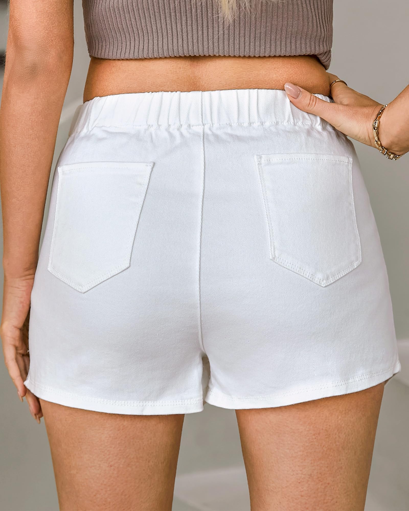 Foto 3 pulgar | Falda Vaquera Luvamia Falda Blanca Para Mujer, Talla 8/10 M - Venta Internacional.