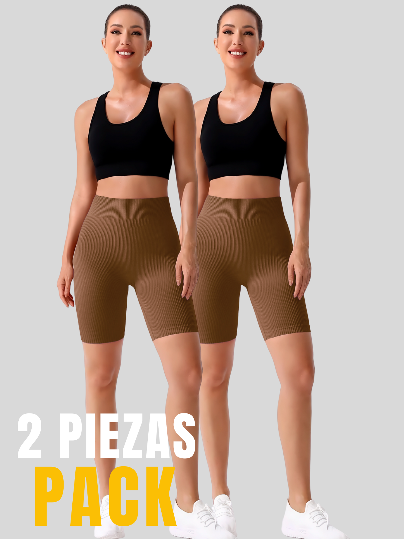 Foto 6 pulgar | Set 2 Shorts Biker para Mujer Deportivos Sh-041-px2