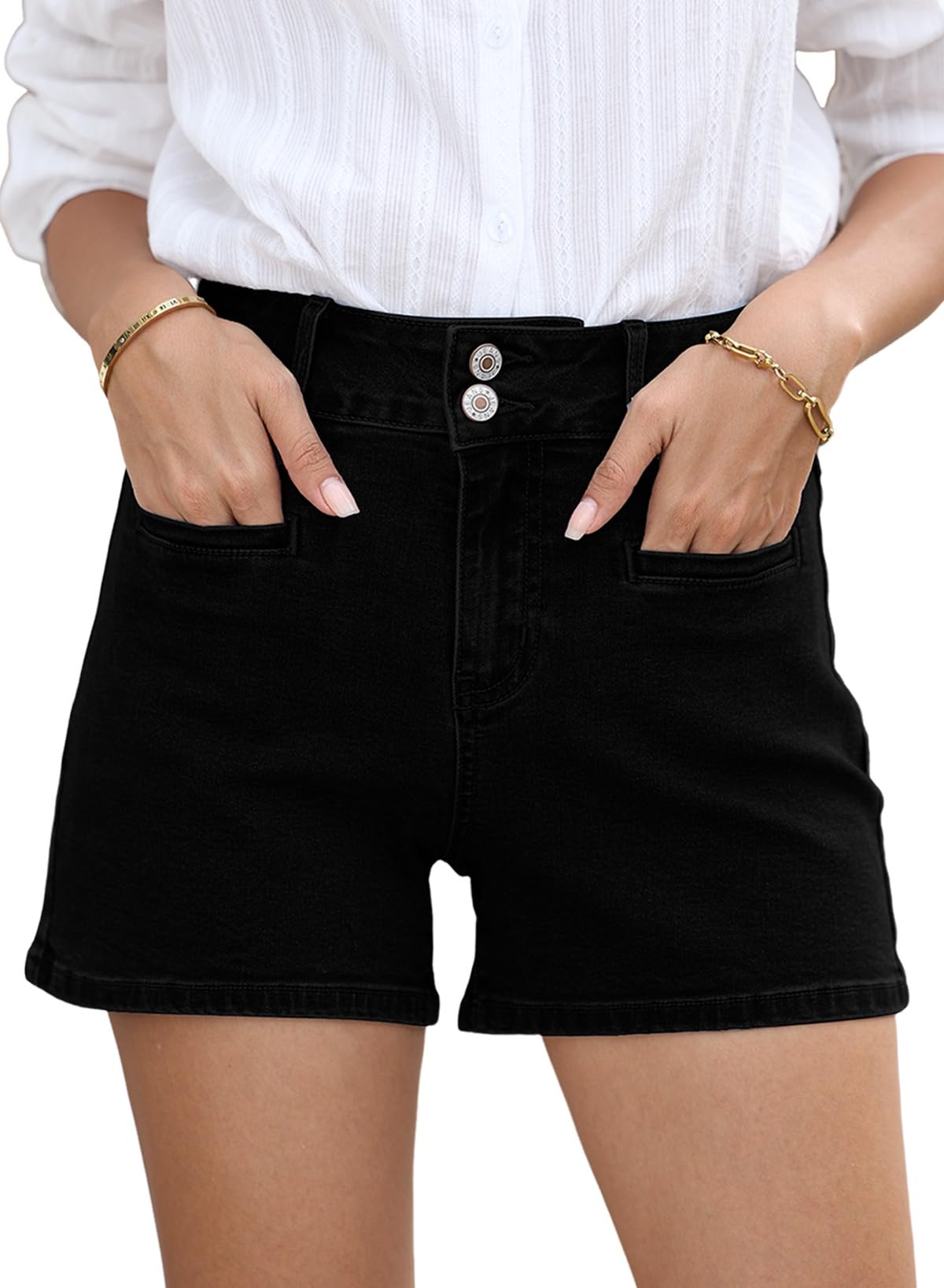 Foto 2 pulgar | Shorts Sidefeel Cintura Alta Negro - Venta Internacional
