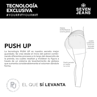 Foto 7 | Short Push Up Mujer Stretch Cintura Alta Seven Jeans