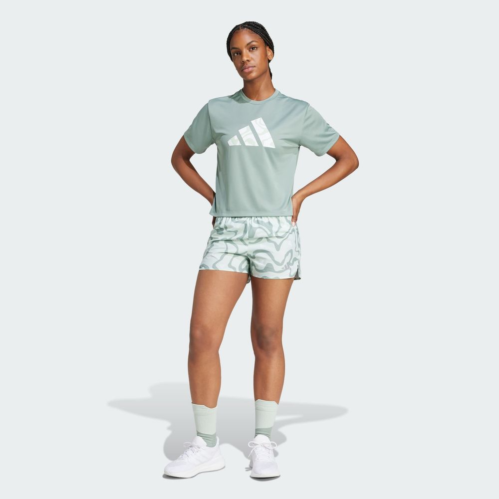 Foto 7 pulgar | Shorts Run It Brand Love Adidas Verde Mujer