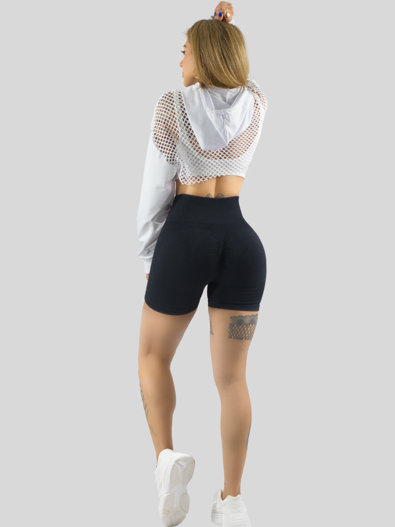 Foto 4 pulgar | Short Mujer Shores Deportivo Casual Sh-045 Negro Chort Push Up