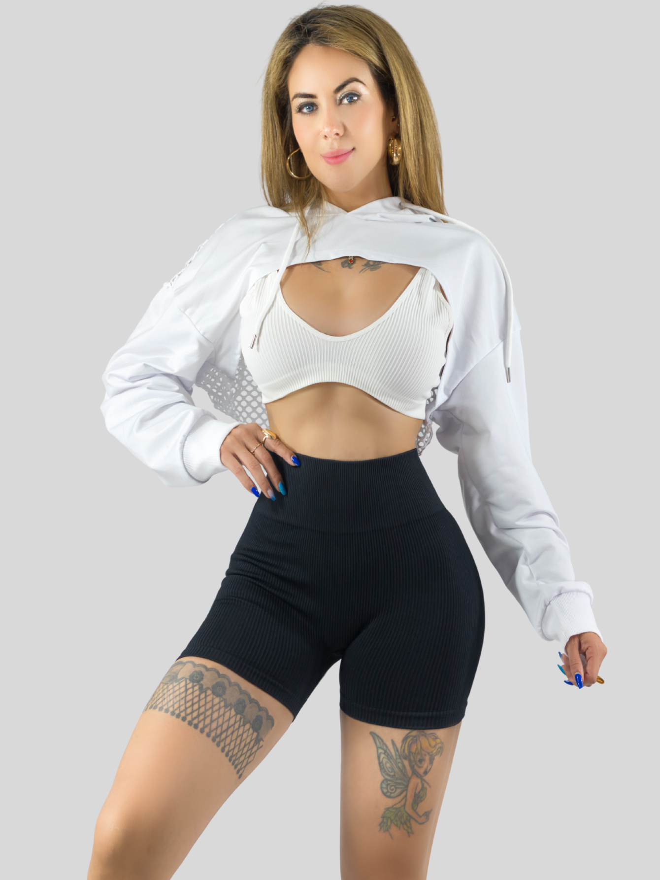 Foto 5 pulgar | Short Mujer Shores Deportivo Casual Sh-045 Negro Chort Push Up