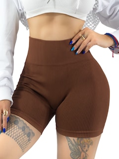 Foto 1 | Short Mujer Shores Deportivo Casual Sh-045 Café Chort Push Up