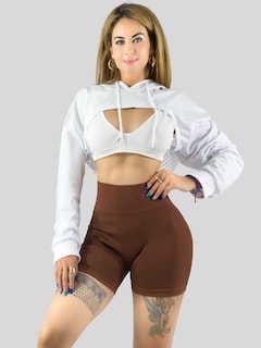 Foto 4 | Short Mujer Shores Deportivo Casual Sh-045 Café Chort Push Up