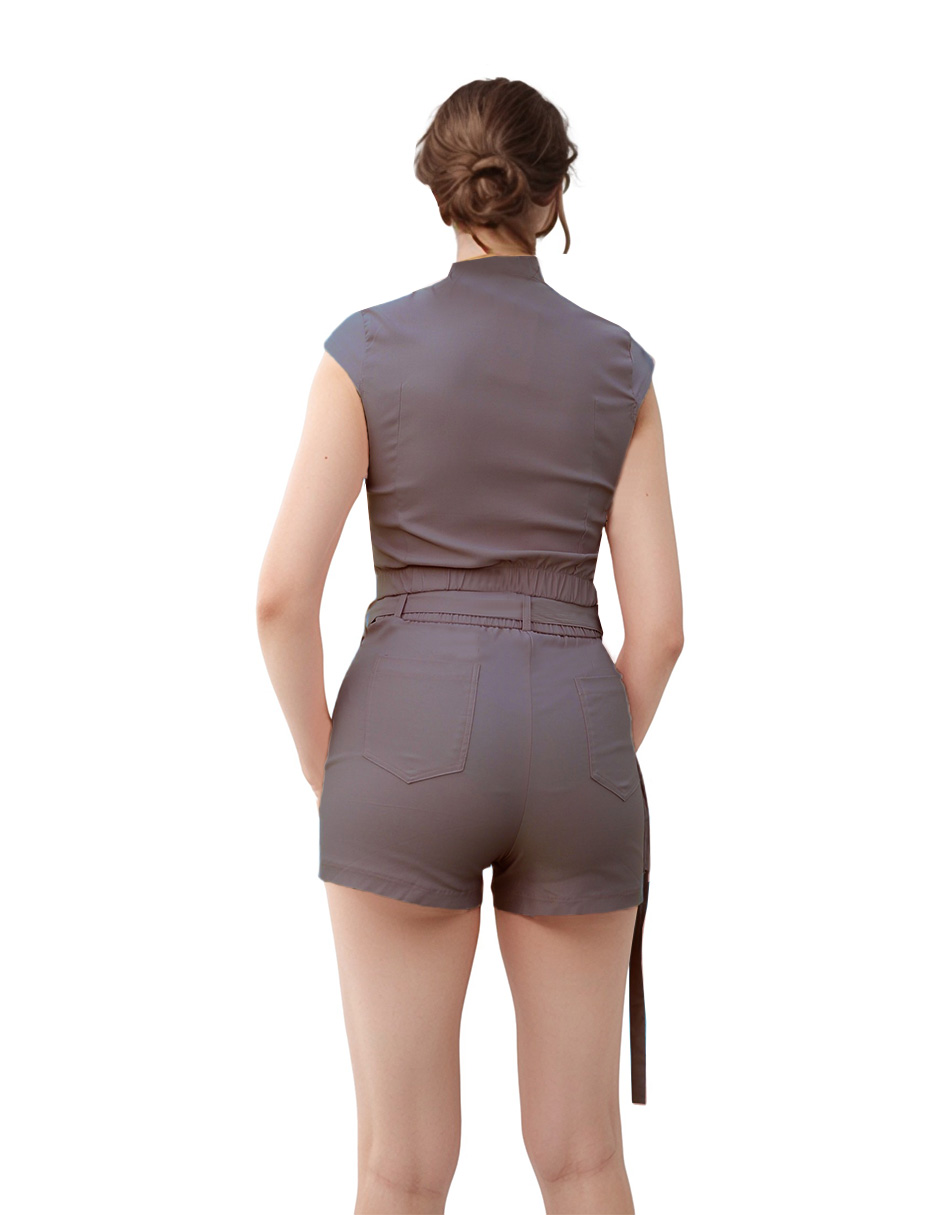Foto 2 | Conjunto Short Y Blusa Modelo Cargo De Gabardina