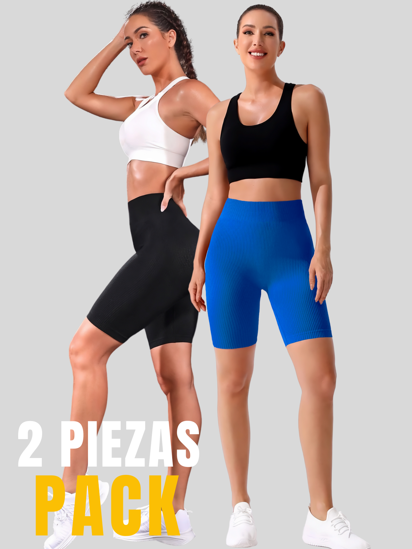 Foto 6 pulgar | Set De 2 Short Biker Mujer Shores Deportivos Sh-041-px2 Variedad De Colores Dama Chort Gym
