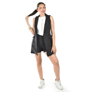 Foto 4 | Set De Short Y Chaleco De Vestir Roman Fashion / Juvenil, 2213 (negro) Negro