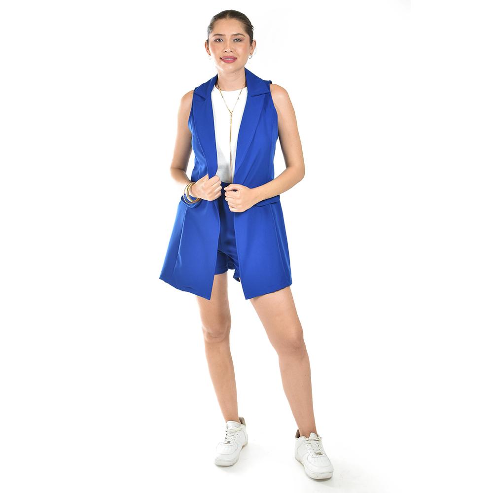 Foto 2 pulgar | Set De Short Y Chaleco De Vestir Roman Fashion / Juvenil, 2213 (azul Rey) Azul