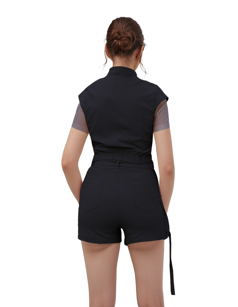 Foto 4 pulgar | Conjunto Short Y Blusa Modelo Cargo De Gabardina
