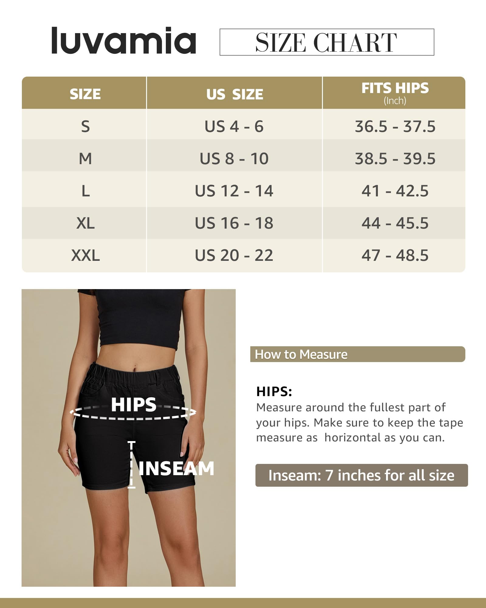 Foto 5 | Pantalones Cortos Luvamia De Mezclilla Elástica Para Mujer, Color Negro - Venta Internacional.