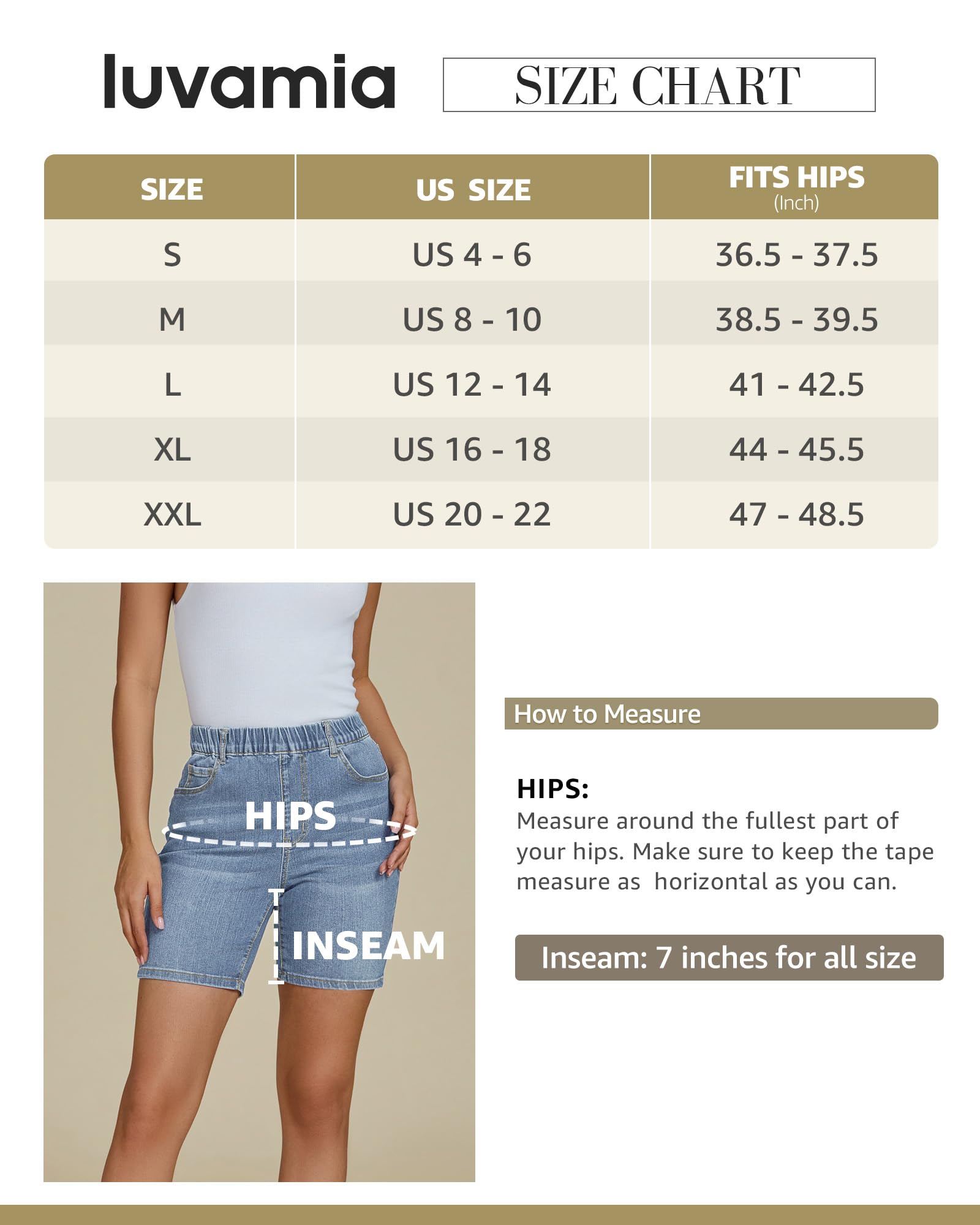 Foto 6 pulgar | Pantalones Cortos Luvamia, Vaqueros Elásticos Para Mujer, Talla L 12-14 - Venta Internacional.
