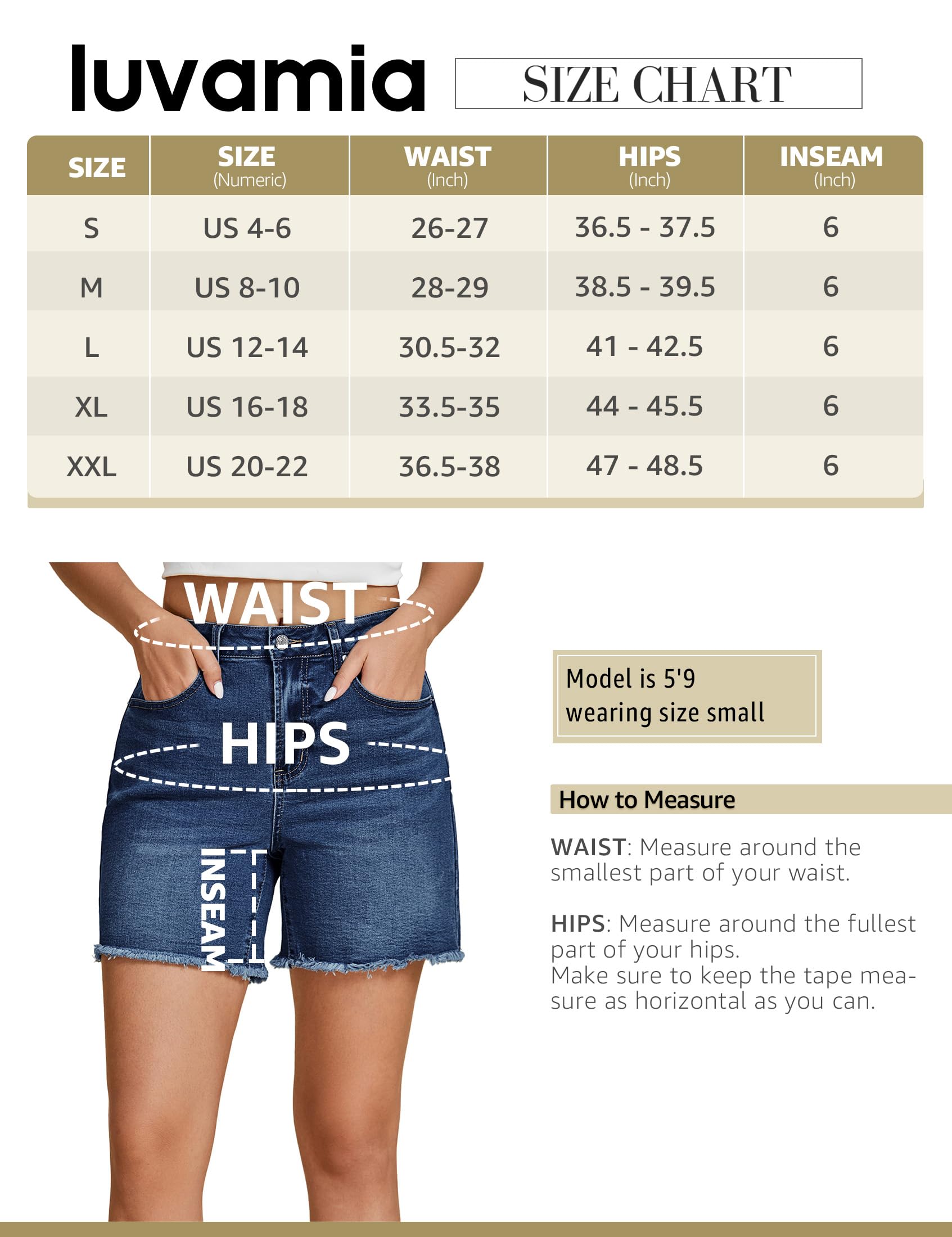 Foto 5 pulgar | Pantalones Cortos De Mezclilla Luvamia Para Mujer, Cintura Alta, Azul, Talla S - Venta Internacional.