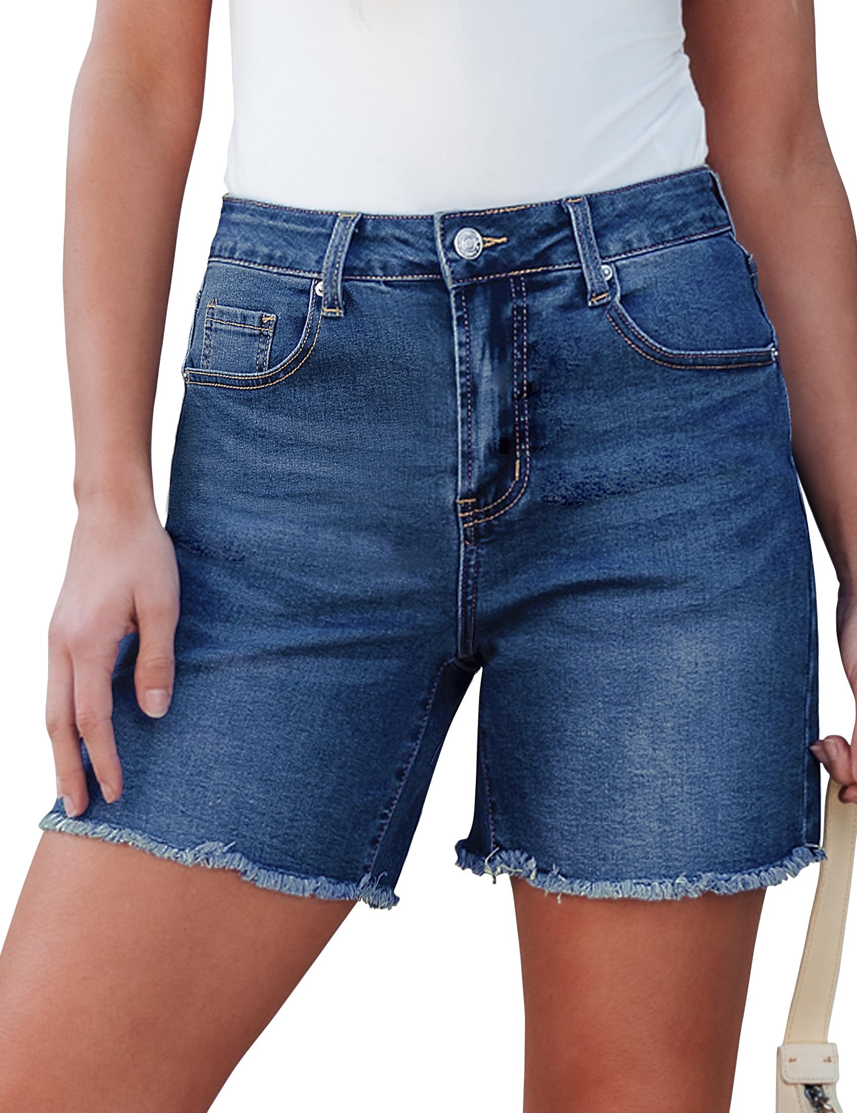 Foto 1 | Pantalones Cortos De Mezclilla Luvamia, Pantalones Cortos De Mezclilla Para Mujer, Cintura Alta, Azul - Venta Intern