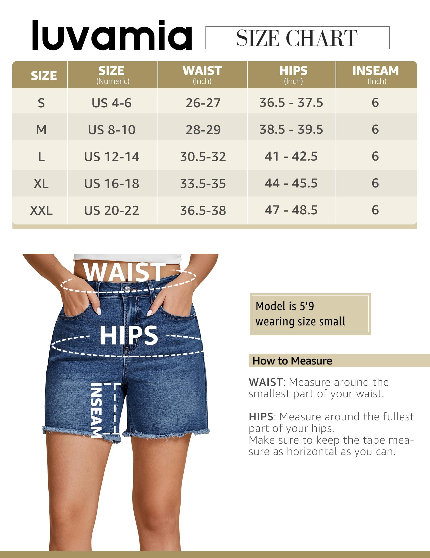 Foto 5 pulgar | Pantalones Cortos De Mezclilla Luvamia, Pantalones Cortos De Mezclilla Para Mujer, Cintura Alta, Azul - Venta Intern