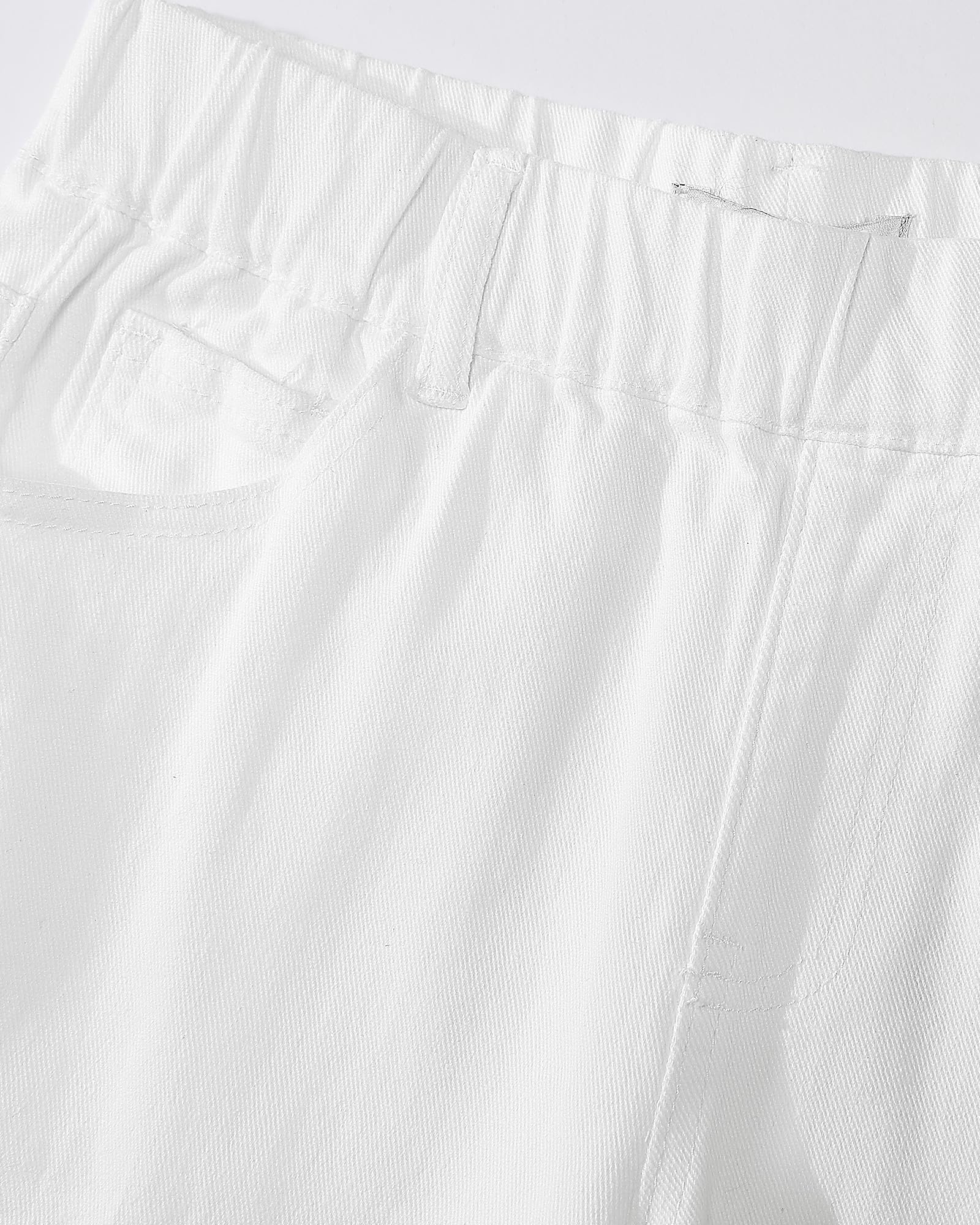 Foto 5 pulgar | Pantalones Cortos Vaqueros Luvamia, Elásticos, De Mezclilla, Sin Cordones, Blanco Crema, Para Mujer - Venta Internaci