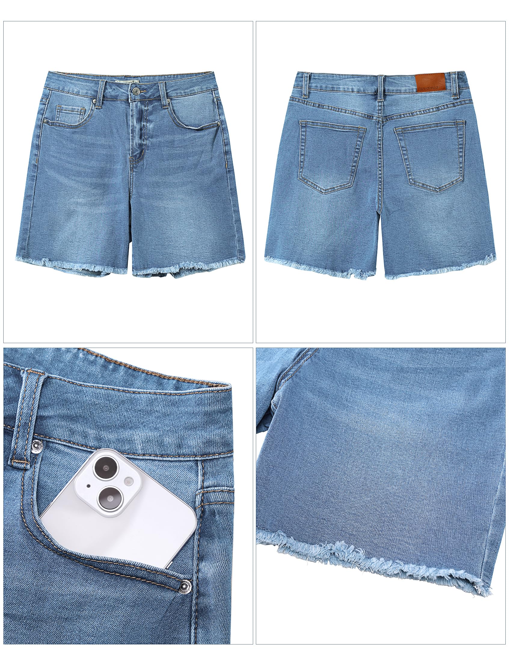 Foto 5 | Pantalones Cortos De Mezclilla Luvamia Lakeside Blue De Cintura Alta, Talla Xl 16-18 - Venta Internacional.