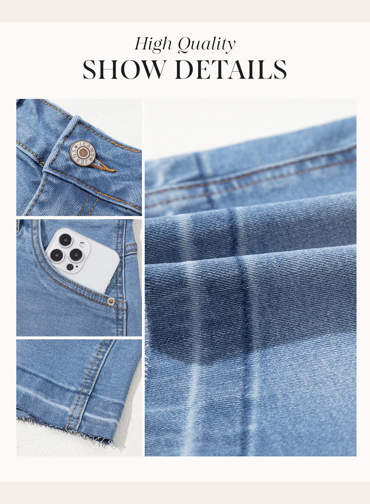 Foto 6 pulgar | Pantalones Cortos De Mezclilla Dokotoo Para Mujer, Cintura Alta, Pierna Recta - Venta Internacional.