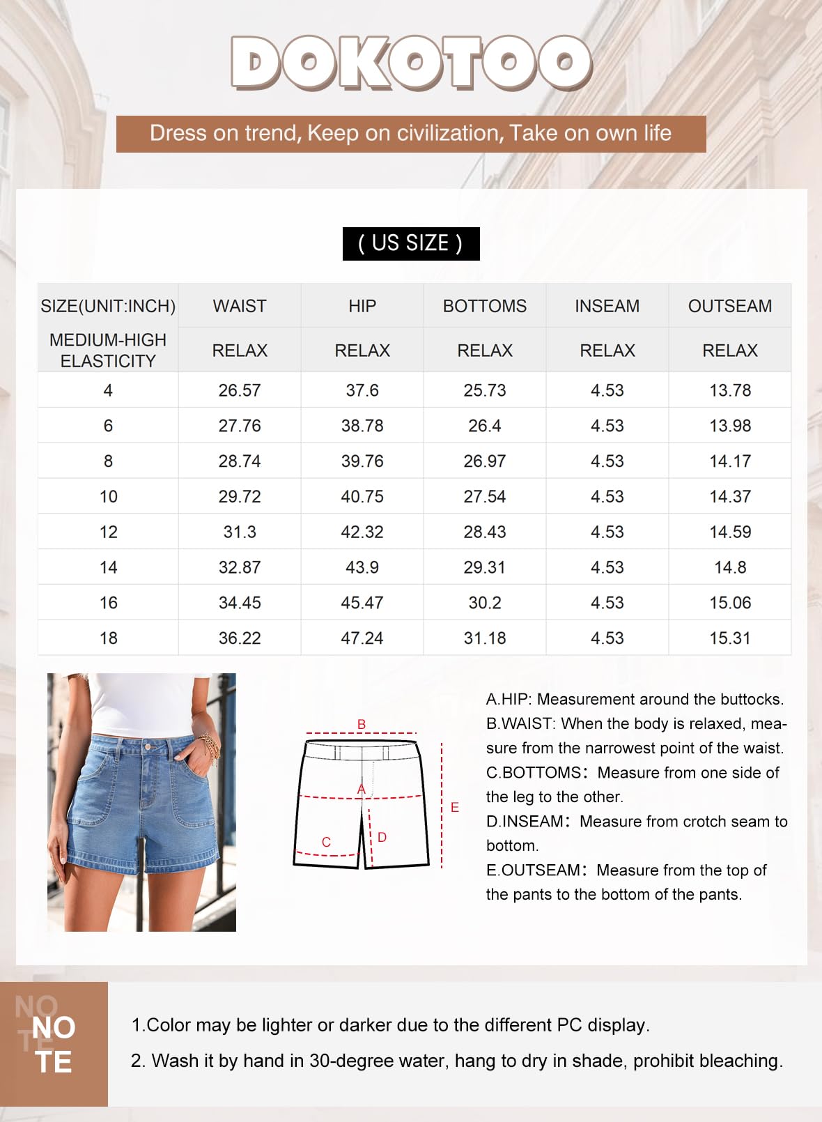 Foto 7 pulgar | Pantalones Cortos De Mezclilla Dokotoo Para Mujer, Cintura Alta, Pierna Recta - Venta Internacional.
