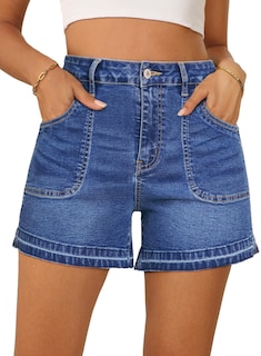 Foto 1 | Pantalones Cortos Vaqueros Dokotoo Ashleigh Blue De Cintura Alta Para Mujer - Venta Internacional.