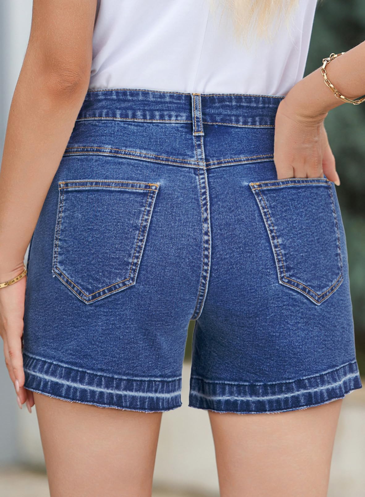 Foto 3 pulgar | Pantalones Cortos Vaqueros Dokotoo Ashleigh Blue De Cintura Alta Para Mujer - Venta Internacional.