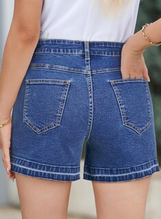 Foto 2 | Pantalones Cortos Vaqueros Dokotoo Ashleigh Blue De Cintura Alta Para Mujer - Venta Internacional.
