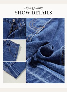 Foto 4 | Pantalones Cortos Vaqueros Dokotoo Ashleigh Blue De Cintura Alta Para Mujer - Venta Internacional.