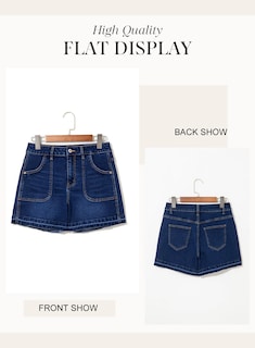 Foto 4 | Pantalones Cortos De Mezclilla Dokotoo Para Mujer, Cintura Alta, Pierna Recta, Azul - Venta Internacional.