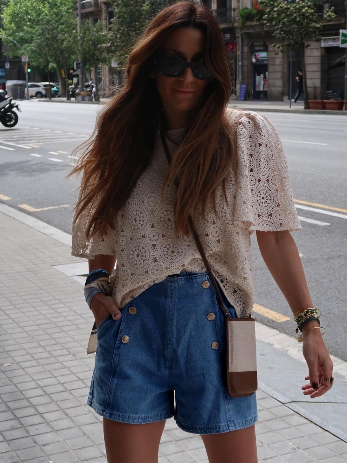 Foto 4 | Pantalones Cortos Vaqueros Cicy Bell De Cintura Alta Vintage Para Mujer - Venta Internacional.