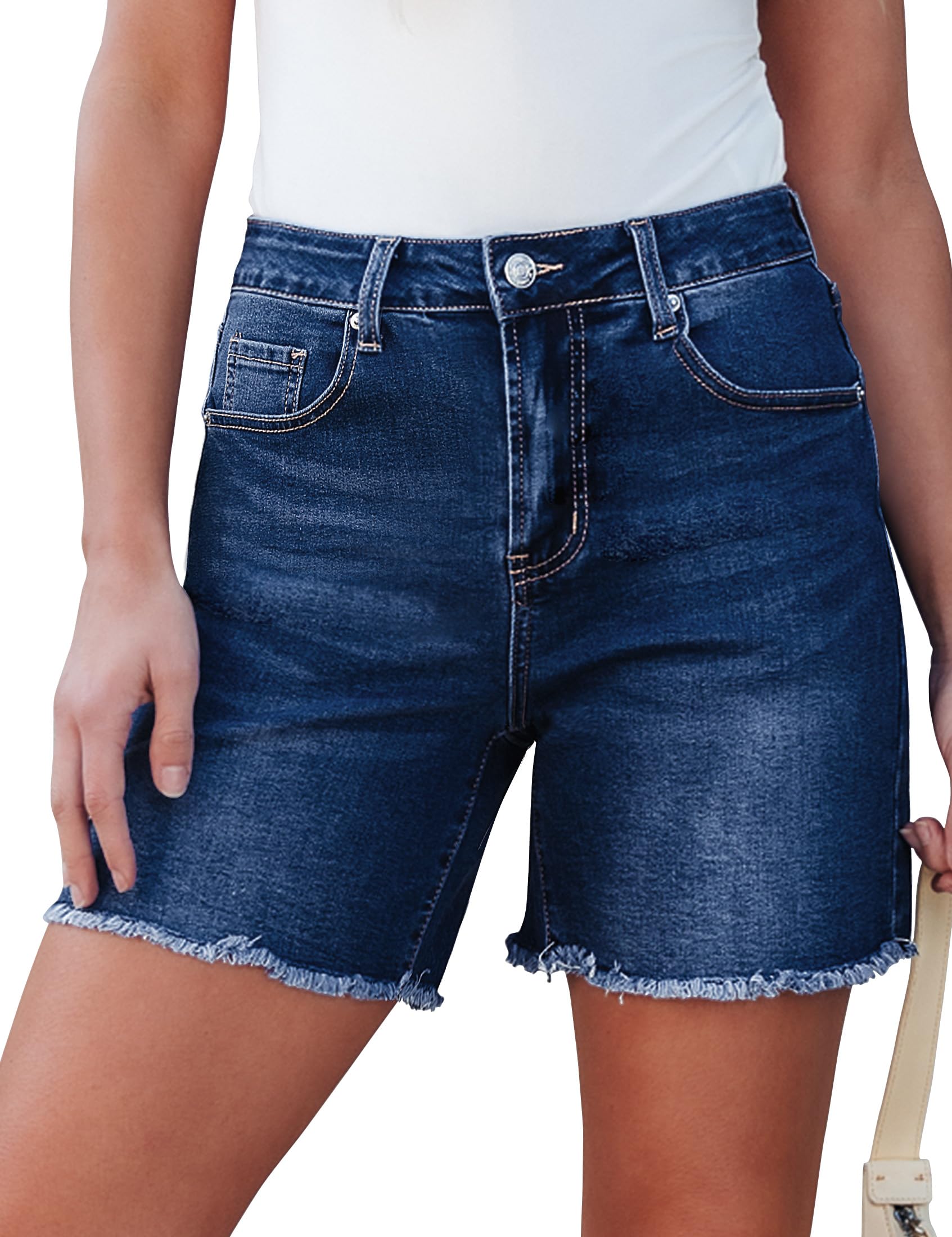 Foto 2 pulgar | Pantalones Cortos Luvamia Flexclusive, Vaqueros Para Mujer, Talle Alto, Azul - Venta Internacional.