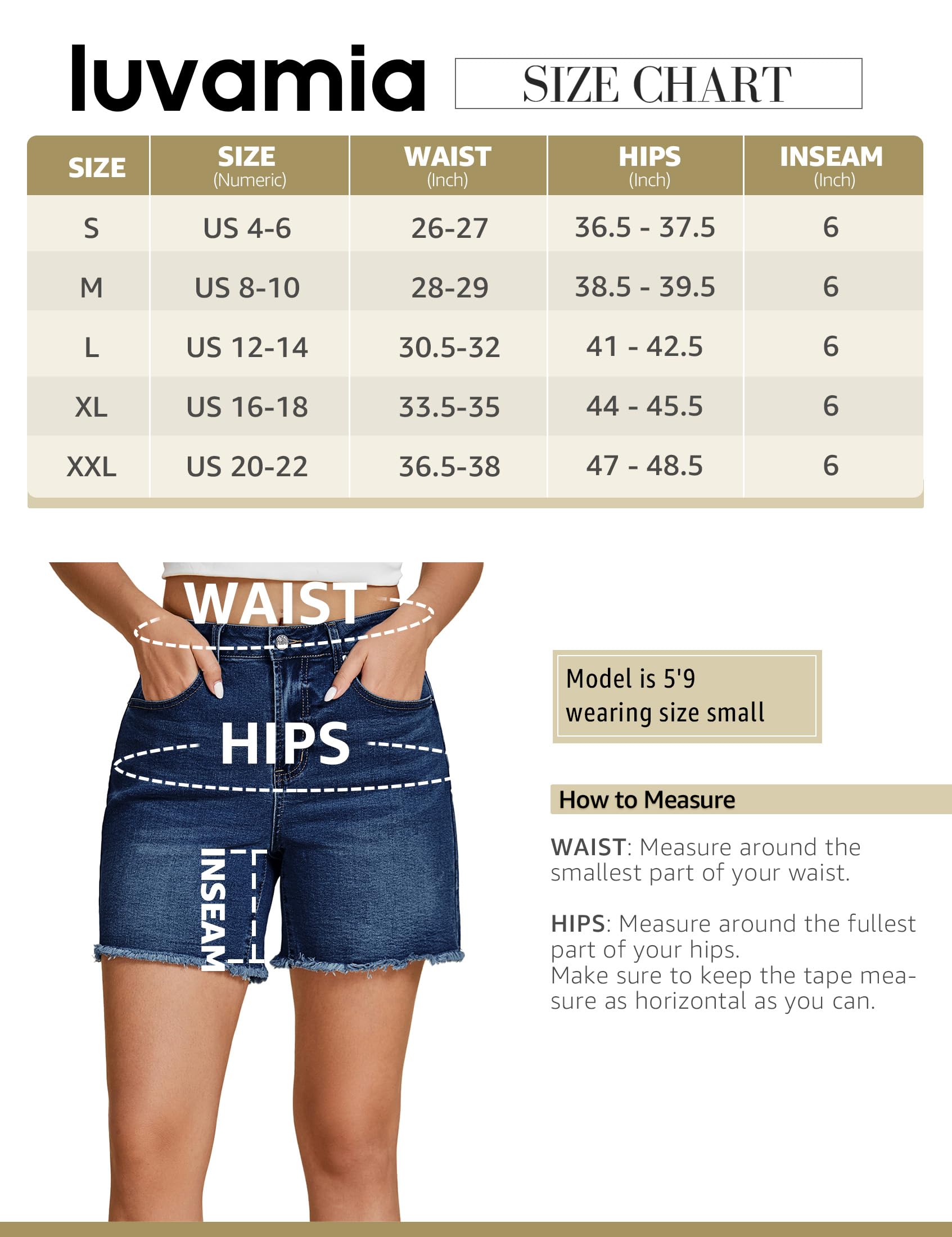 Foto 5 pulgar | Pantalones Cortos Luvamia Flexclusive, Vaqueros Para Mujer, Talle Alto, Azul - Venta Internacional.