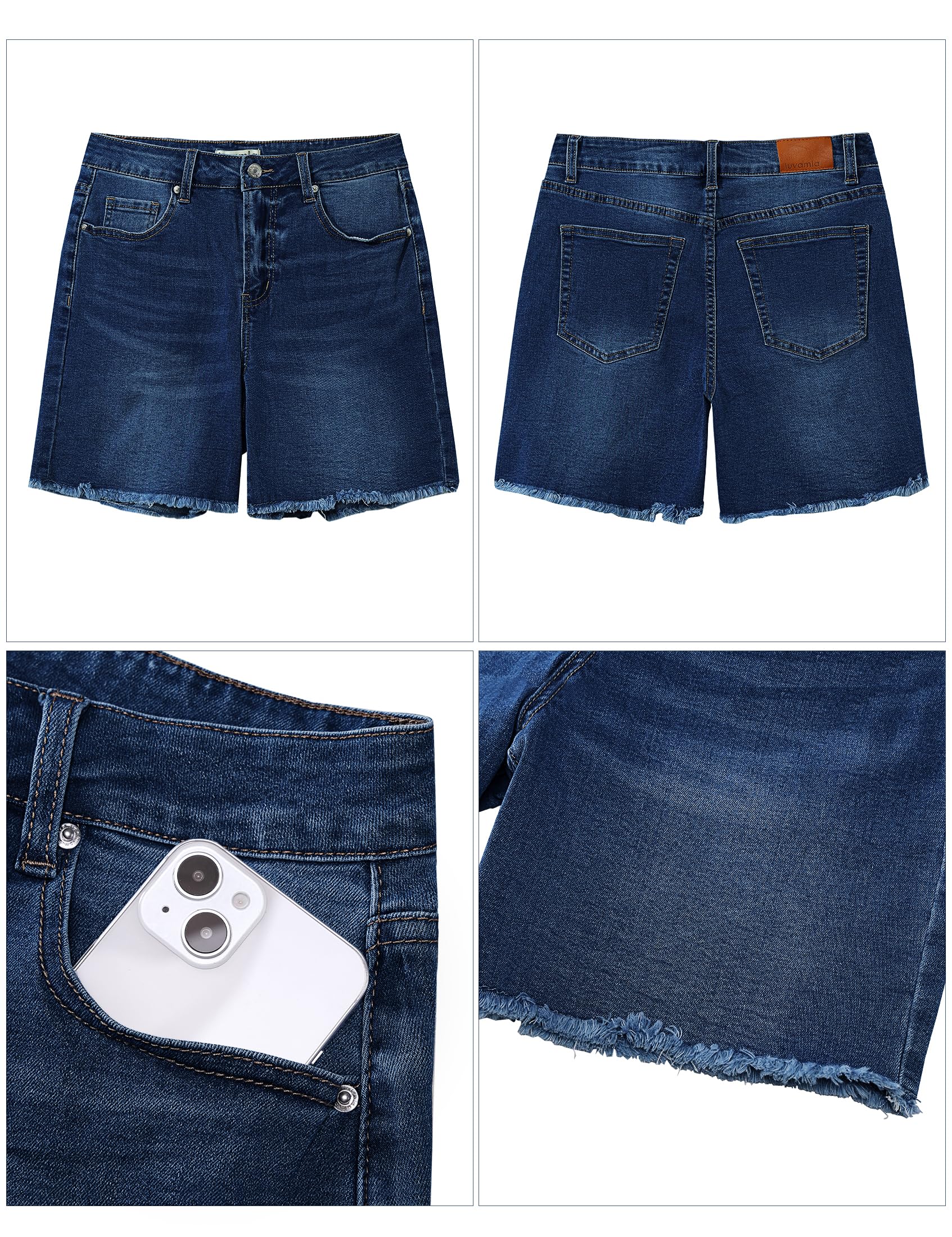 Foto 5 | Pantalones Cortos Luvamia Flexclusive, Vaqueros Para Mujer, Talle Alto, Azul - Venta Internacional.