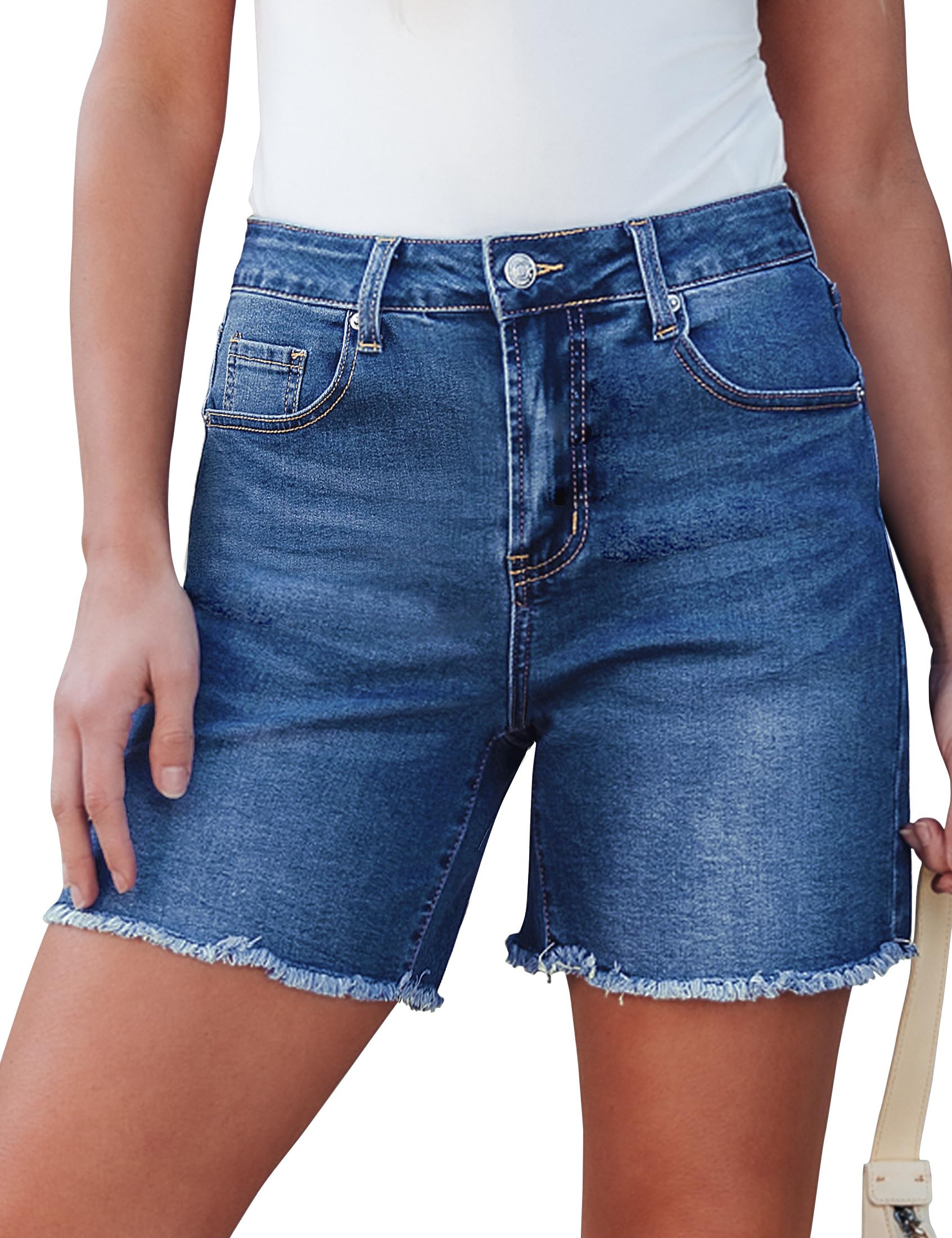 Foto 1 | Pantalones Cortos Luvamia Flexclusive, Vaqueros Para Mujer, Talle Alto, Azul - Venta Internacional.
