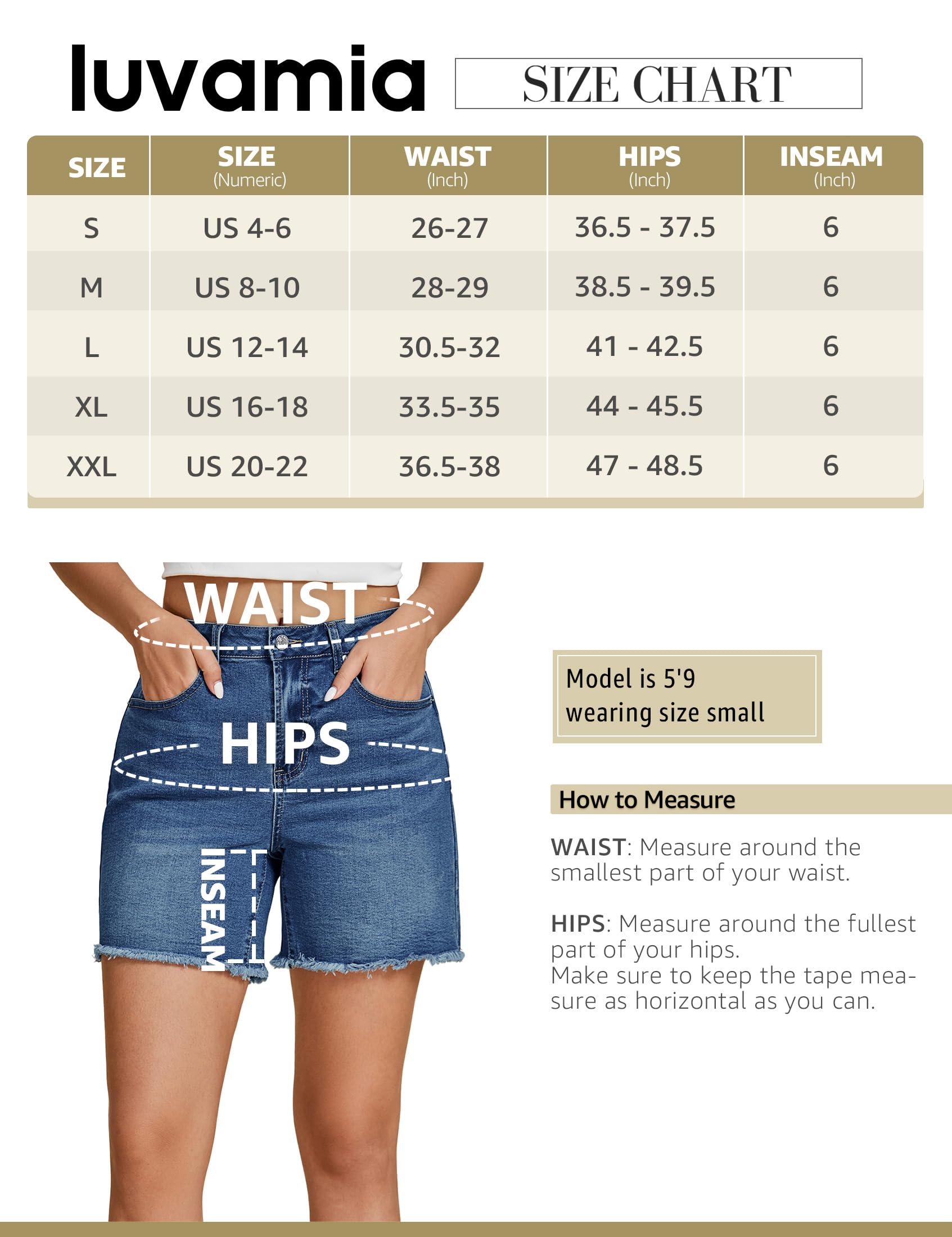 Foto 5 pulgar | Pantalones Cortos Luvamia Flexclusive, Vaqueros Para Mujer, Talle Alto, Azul - Venta Internacional.