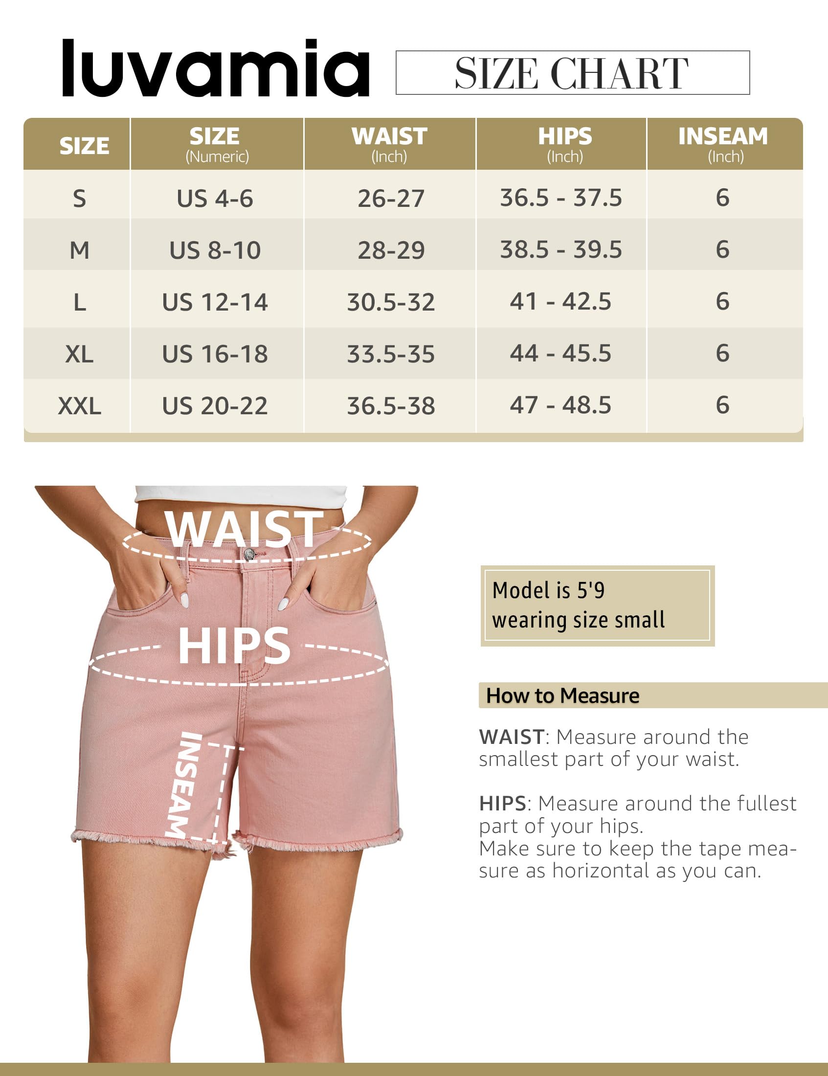 Foto 5 pulgar | Pantalones Cortos Luvamia Flexclusive Jean Para Mujer De Talle Alto Rosa - Venta Internacional.