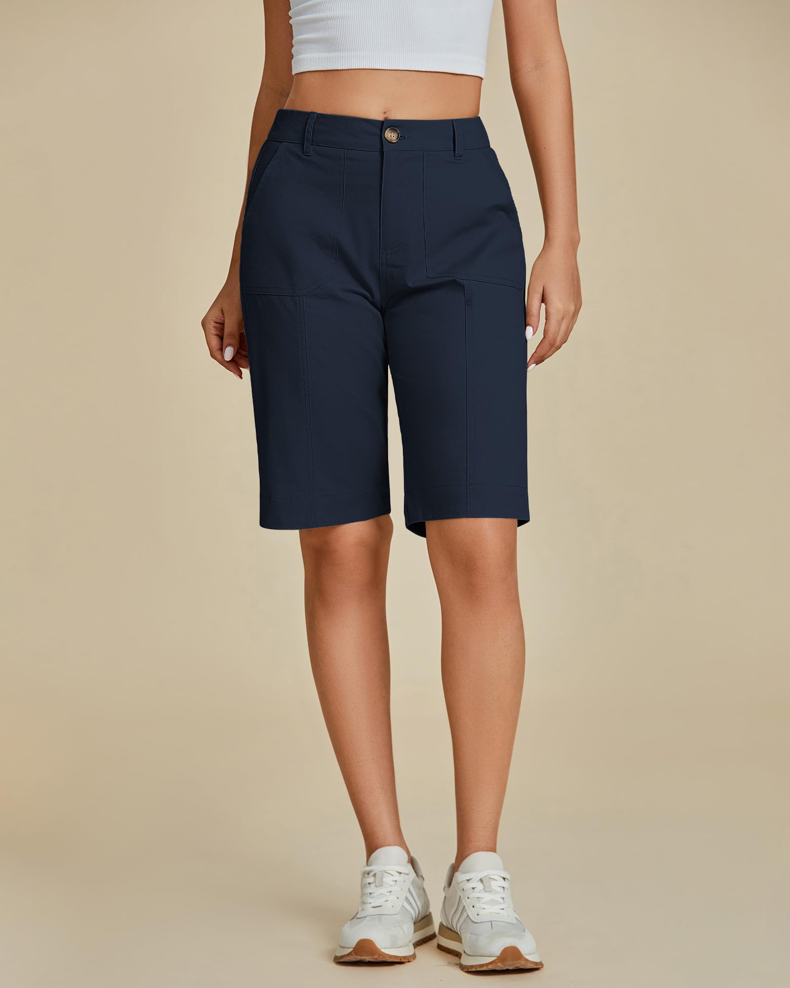 Foto 3 pulgar | Bermudas Luvamia Hasta La Rodilla, Color Azul Oscuro, Talla L, 12 A 14 Años, Para Mujer - Venta Internacional.