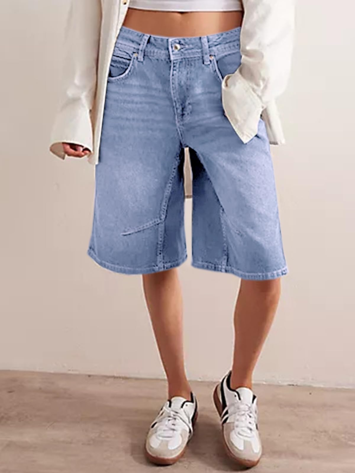 Foto 2 | Pantalones Cortos De Mezclilla Cicy Bell Para Mujer, De Verano, Pierna Ancha, Talle Medio - Venta Internacional.
