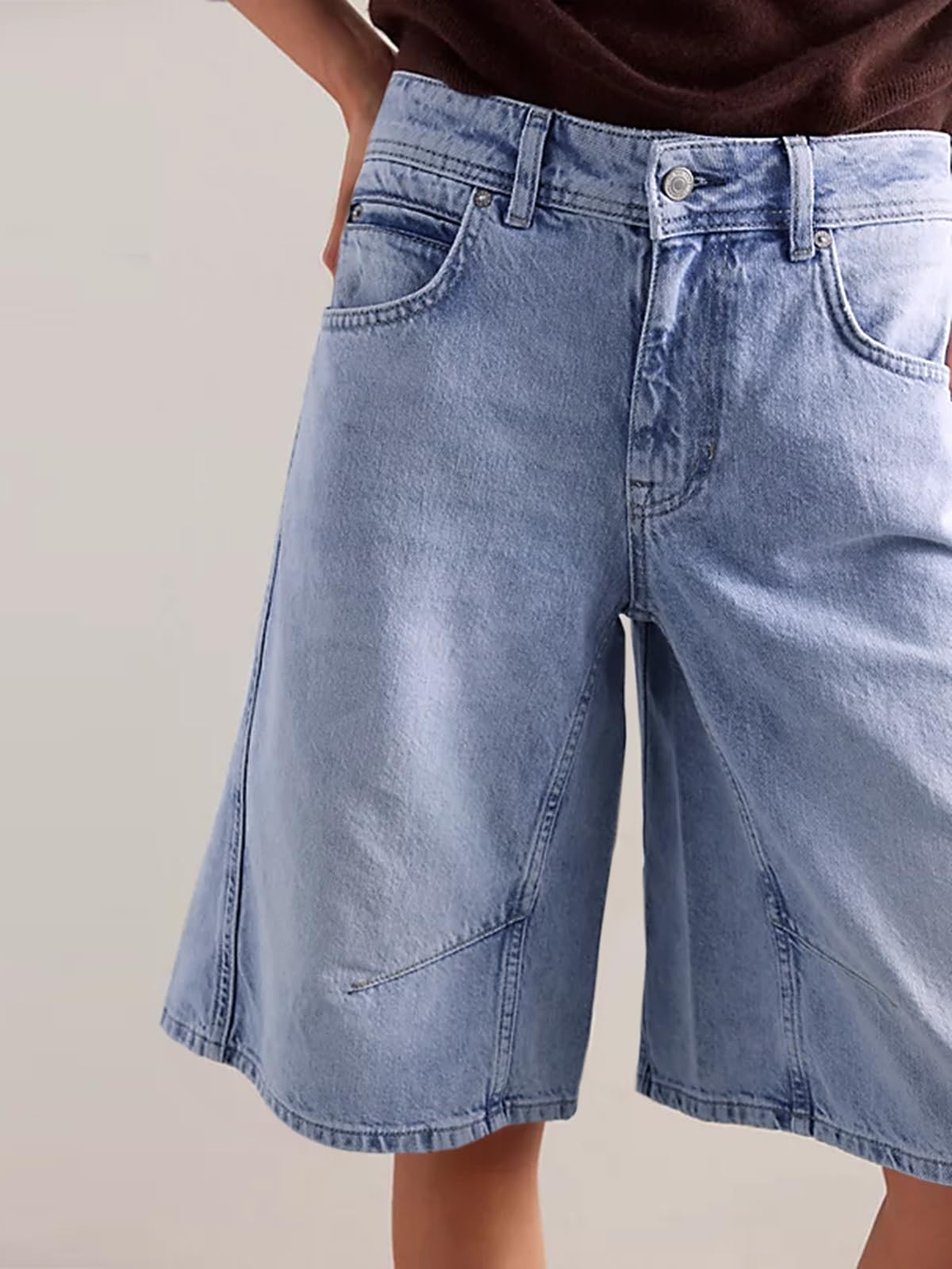 Foto 4 pulgar | Pantalones Cortos De Mezclilla Cicy Bell Para Mujer, De Verano, Pierna Ancha, Talle Medio - Venta Internacional.