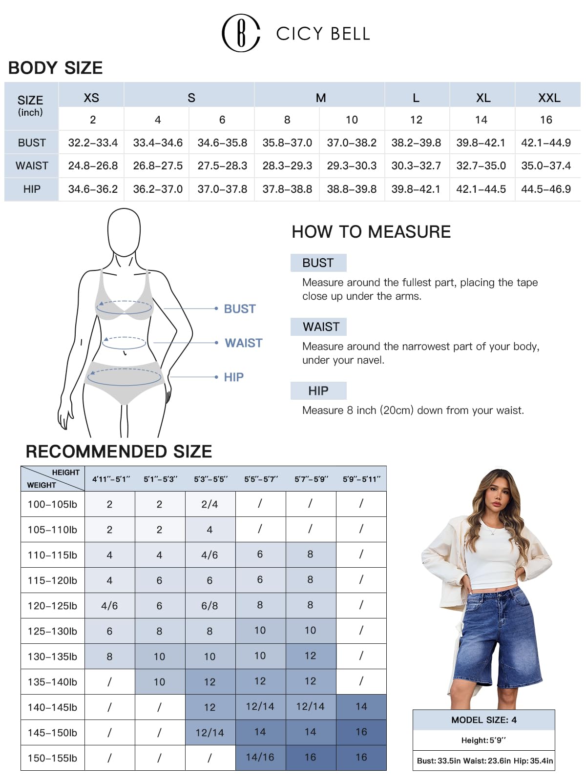 Foto 7 | Pantalones Cortos De Mezclilla Cicy Bell Para Mujer, De Verano, Pierna Ancha, Talle Medio - Venta Internacional.